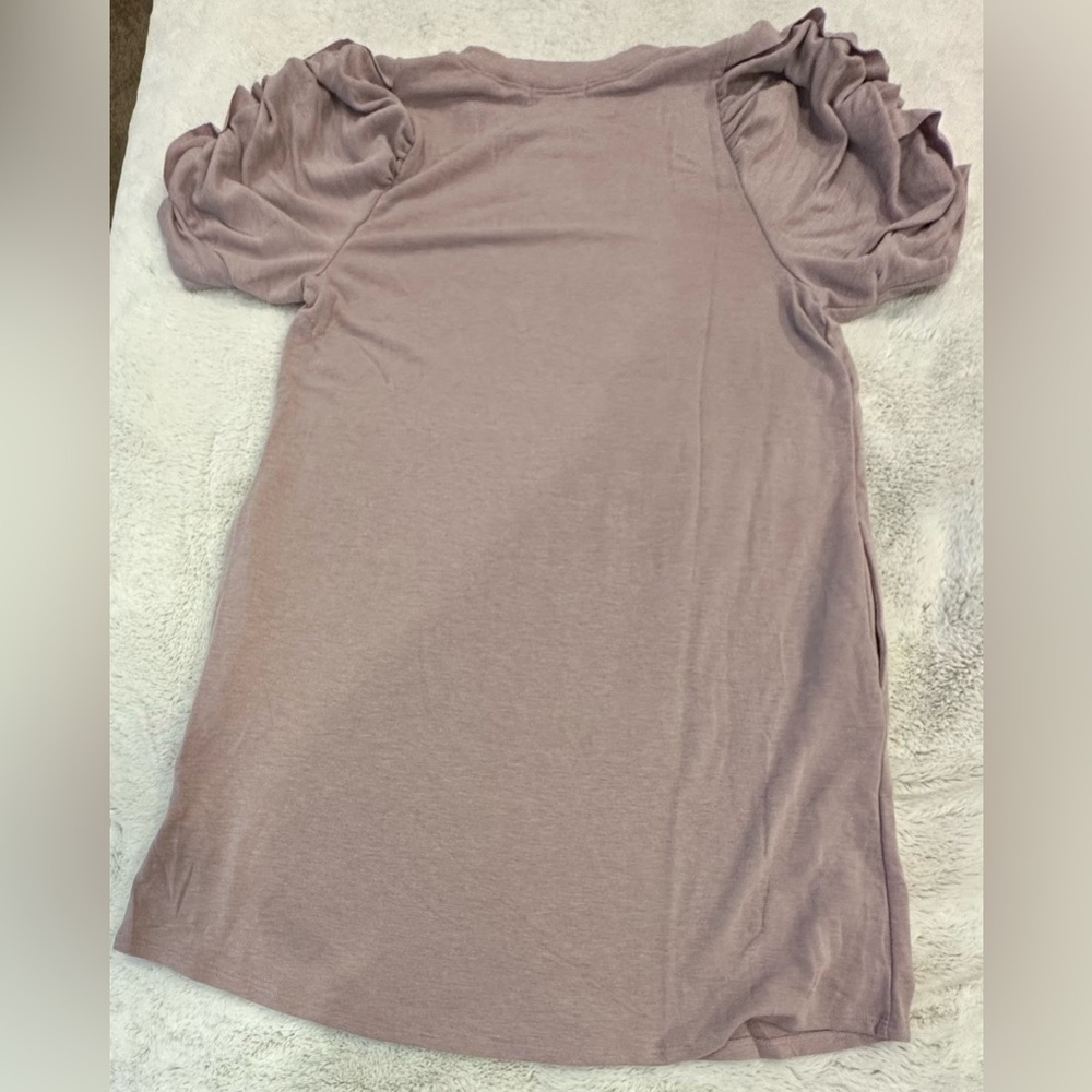 Cherish T-shirt Dress with Puff Short Sleeve and Pockets Size Medium - Picture 4 of 5
